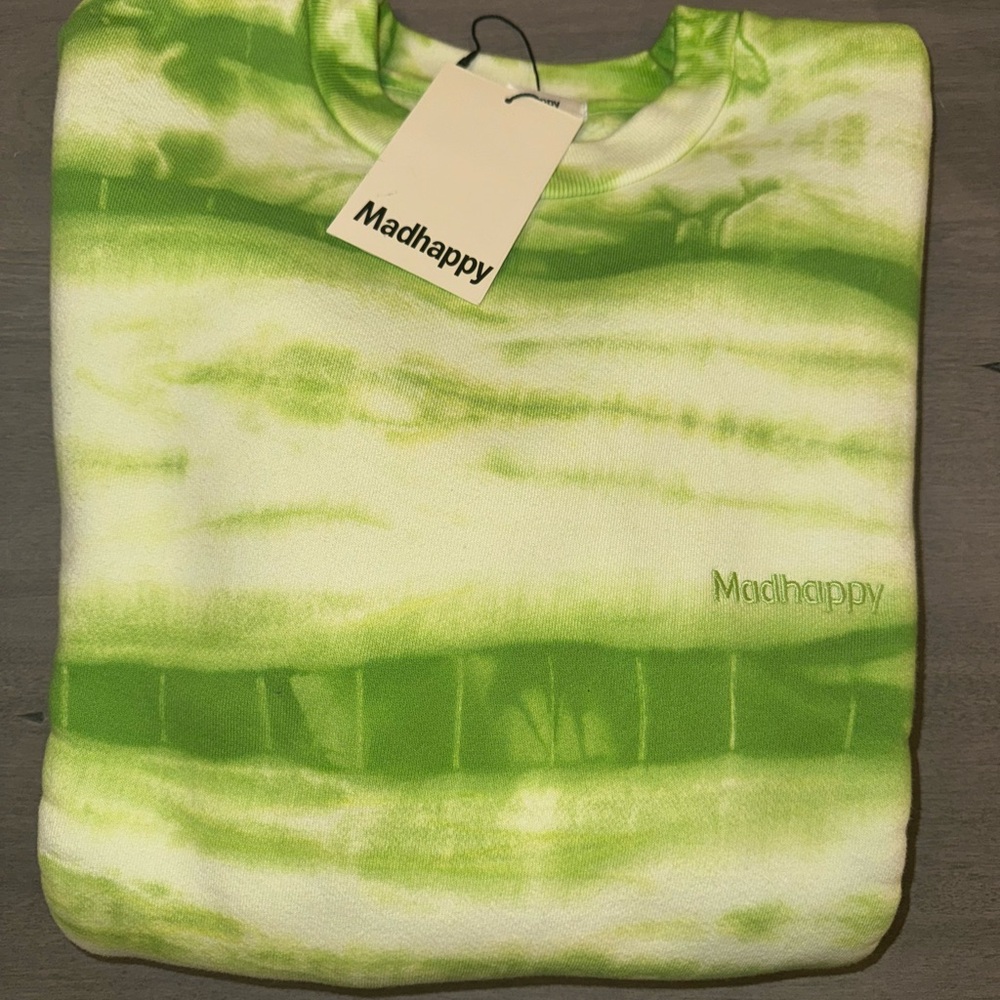 Madhappy Green Tie-Dye Crew Neck Sweater